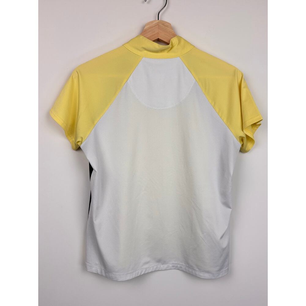 💛 Sport Haley Golf Polo | M | Yellow Navy Colorblock - Picture 6 of 6